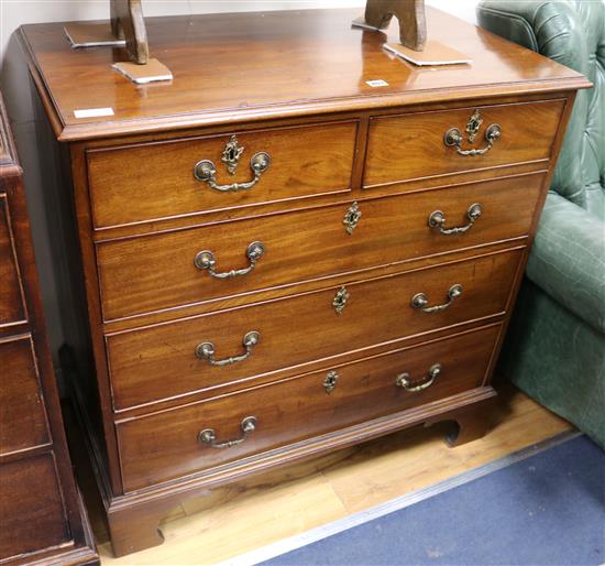 A George III mahogany chest fitted two short drawers and three graduated long drawers W.95cm